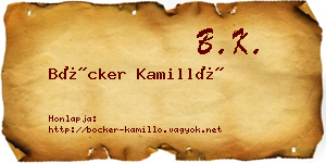 Böcker Kamilló névjegykártya